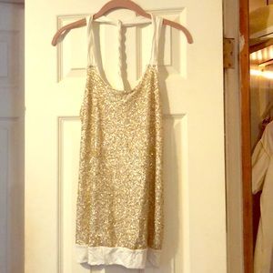 Twist back sequin halter - Like new!